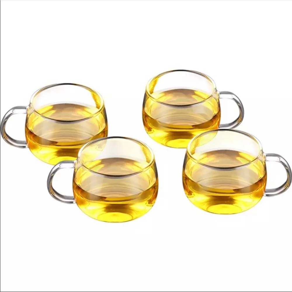 6 PCS Clear glass tea cups